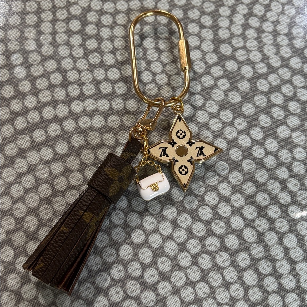 Upcycled Louis Vuitton Monogram Canvas Tassel with unbranded bag Charms XSOLDX